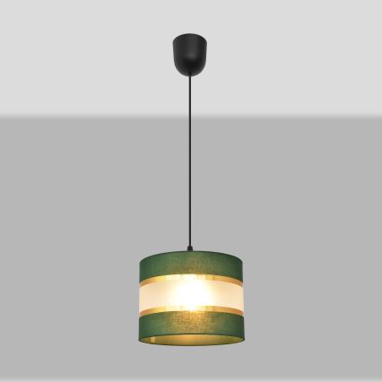 Κρεμαστό φωτιστικό οροφής HELEN 1xE27/15W/230V διάμετρος 20 cm πράσινο/χρυσαφί