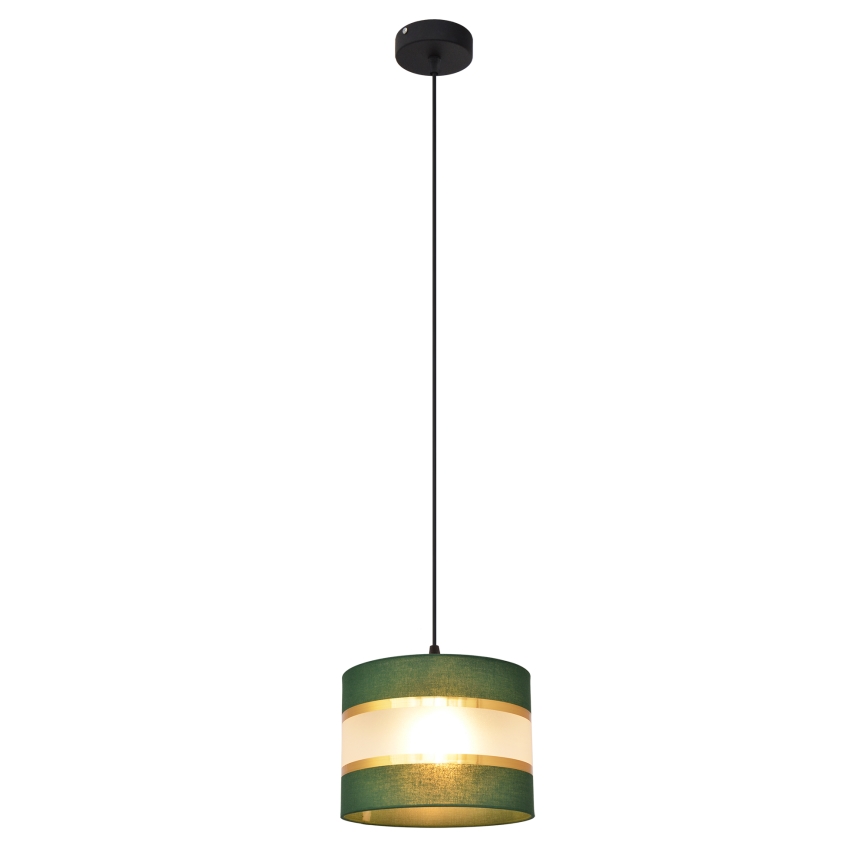 Κρεμαστό φωτιστικό οροφής HELEN 1xE27/15W/230V διάμετρος 20 cm πράσινο/χρυσαφί
