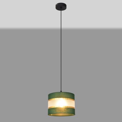 Κρεμαστό φωτιστικό οροφής HELEN 1xE27/15W/230V διάμετρος 20 cm πράσινο/χρυσαφί