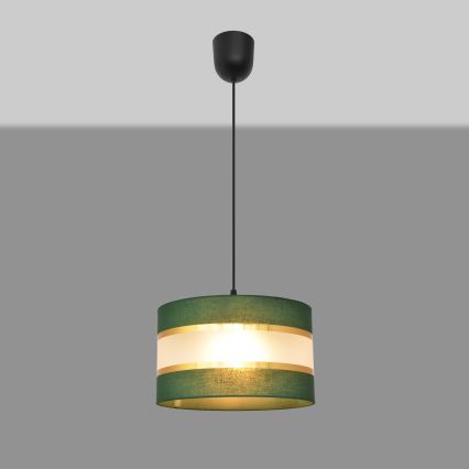 Κρεμαστό φωτιστικό οροφής  HELEN 1xE27/15W/230V διάμετρος 25 cm πράσινο/χρυσαφί