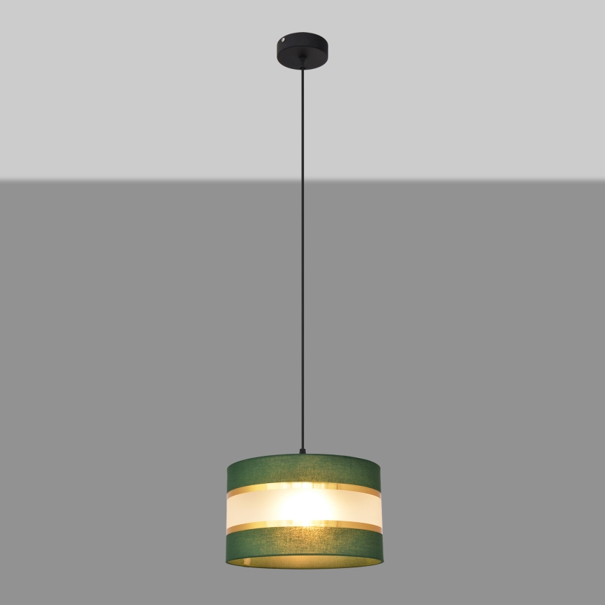 Κρεμαστό φωτιστικό οροφής  HELEN 1xE27/15W/230V διάμετρος 25 cm πράσινο/χρυσαφί