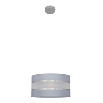 Κρεμαστό φωτιστικό οροφής HELEN 1xE27/15W/230V διάμετρος 35 cm γκρι/ασημί