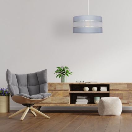 Κρεμαστό φωτιστικό οροφής HELEN 1xE27/15W/230V διάμετρος 35 cm γκρι/ασημί