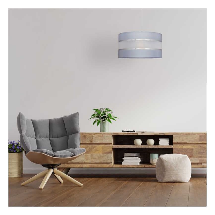 Κρεμαστό φωτιστικό οροφής HELEN 1xE27/15W/230V διάμετρος 35 cm γκρι/ασημί