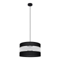 Κρεμαστό φωτιστικό οροφής HELEN 1xE27/15W/230V διάμετρος 35 cm μαύρο/ασήμι