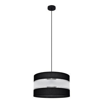 Κρεμαστό φωτιστικό οροφής HELEN 1xE27/15W/230V διάμετρος 35 cm μαύρο/ασήμι