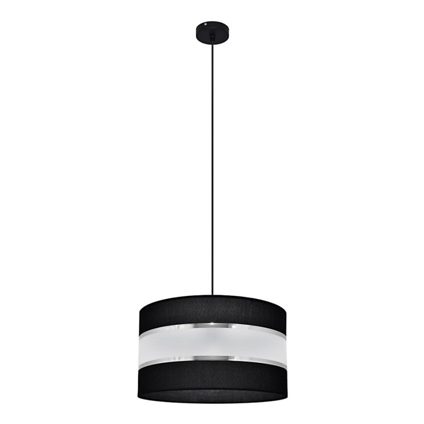 Κρεμαστό φωτιστικό οροφής HELEN 1xE27/15W/230V διάμετρος 35 cm μαύρο/ασήμι