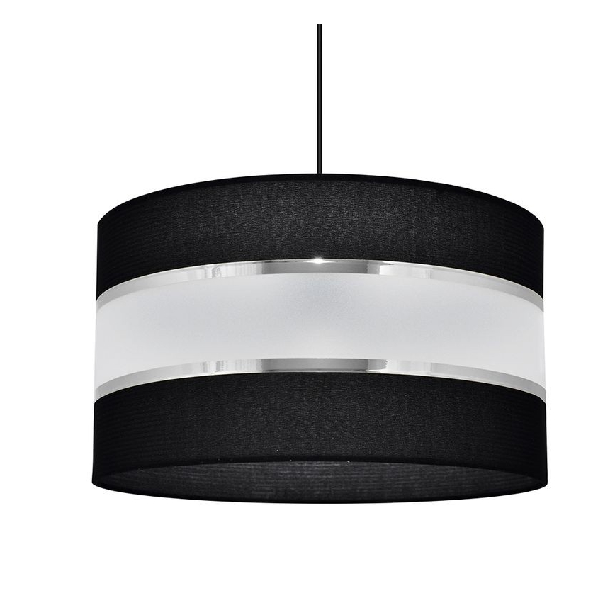 Κρεμαστό φωτιστικό οροφής HELEN 1xE27/15W/230V διάμετρος 35 cm μαύρο/ασήμι