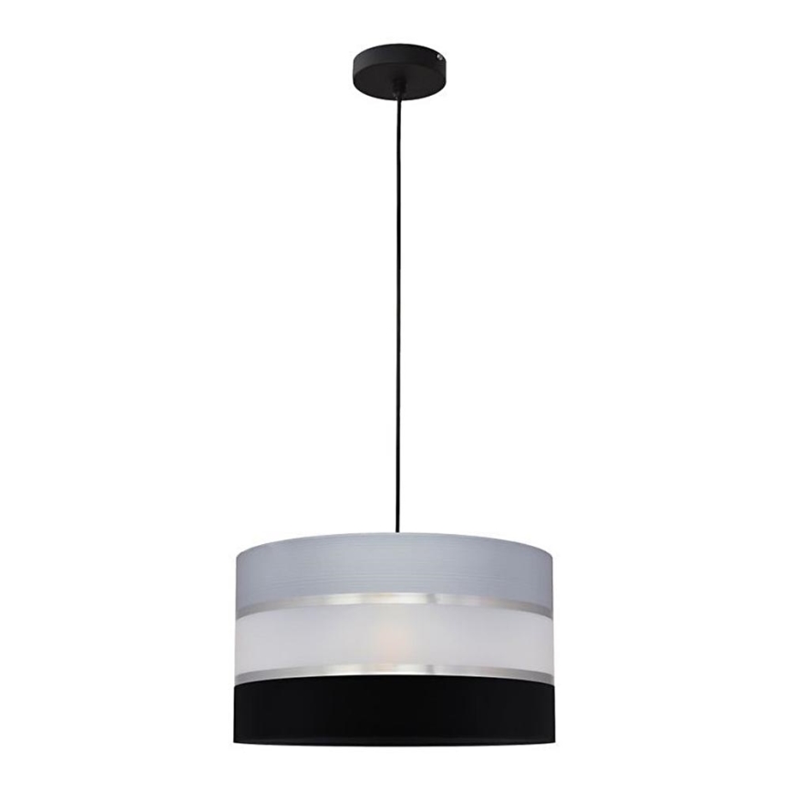 Κρεμαστό φωτιστικό οροφής HELEN 1xE27/15W/230V διάμετρος 35 cm μαύρο/γκρι/ασημί