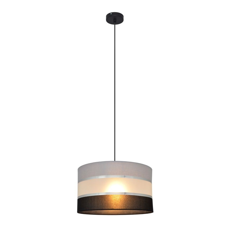 Κρεμαστό φωτιστικό οροφής HELEN 1xE27/15W/230V διάμετρος 35 cm μαύρο/γκρι/ασημί