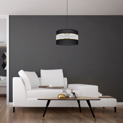 Κρεμαστό φωτιστικό οροφής HELEN 1xE27/15W/230V διάμετρος 35 cm μαύρο/χρυσό