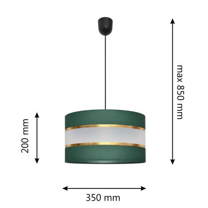 Κρεμαστό φωτιστικό οροφής HELEN 1xE27/15W/230V διάμετρος 35 cm πράσινο/χρυσαφί