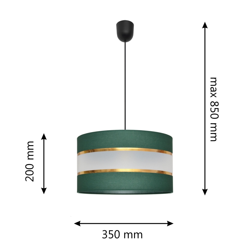 Κρεμαστό φωτιστικό οροφής HELEN 1xE27/15W/230V διάμετρος 35 cm πράσινο/χρυσαφί