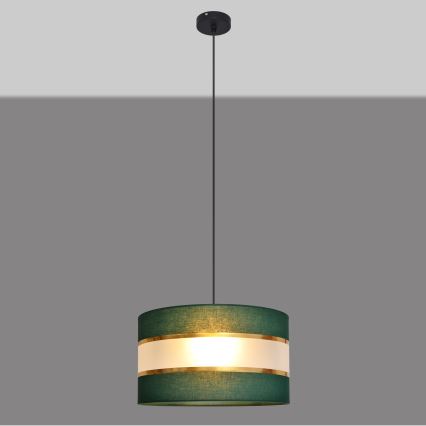 Κρεμαστό φωτιστικό οροφής HELEN 1xE27/15W/230V διάμετρος 35 cm πράσινο/χρυσαφί
