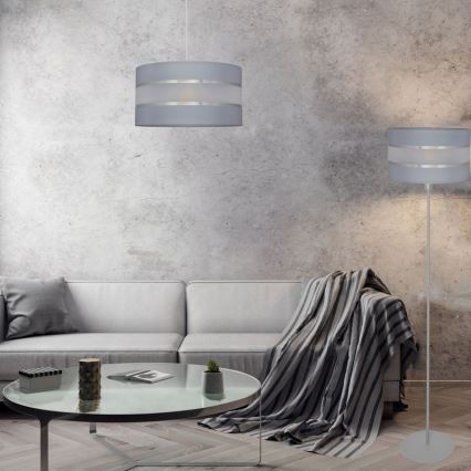 Κρεμαστό φωτιστικό οροφής HELEN 1xE27/15W/230V διάμετρος 40 cm γκρι/ασημί