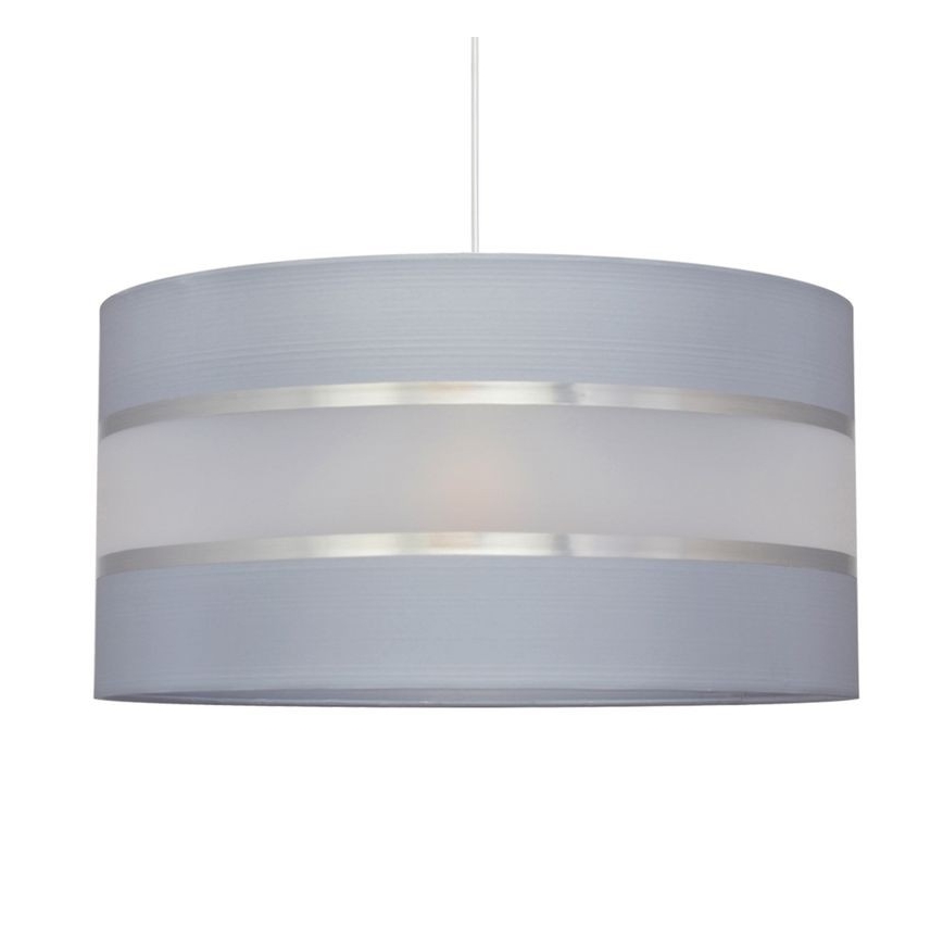 Κρεμαστό φωτιστικό οροφής HELEN 1xE27/15W/230V διάμετρος 40 cm γκρι/ασημί