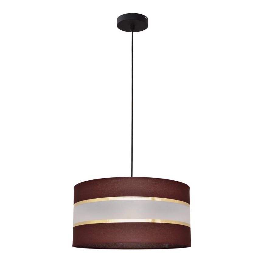 Κρεμαστό φωτιστικό οροφής HELEN 1xE27/15W/230V διάμετρος 40 cm καφέ/μαύρο/χρυσό