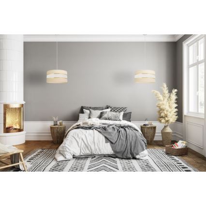 Κρεμαστό φωτιστικό οροφής HELEN 1xE27/15W/230V διάμετρος 40 cm κρεμ/χρυσό