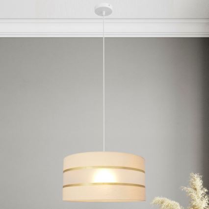 Κρεμαστό φωτιστικό οροφής HELEN 1xE27/15W/230V διάμετρος 40 cm κρεμ/χρυσό