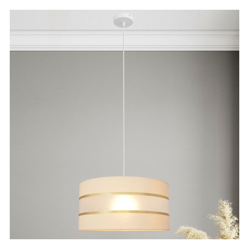 Κρεμαστό φωτιστικό οροφής HELEN 1xE27/15W/230V διάμετρος 40 cm κρεμ/χρυσό