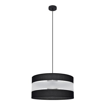 Κρεμαστό φωτιστικό οροφής HELEN 1xE27/15W/230V διάμετρος 40 cm μαύρο/ασήμι