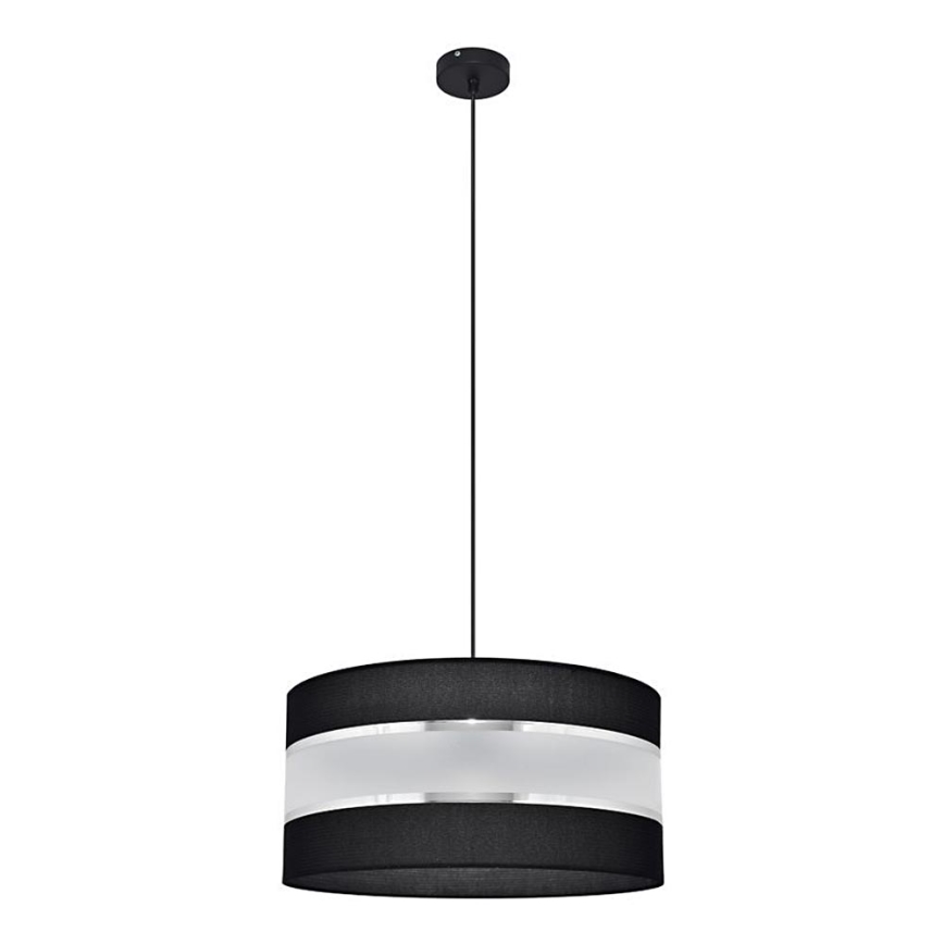 Κρεμαστό φωτιστικό οροφής HELEN 1xE27/15W/230V διάμετρος 40 cm μαύρο/ασήμι