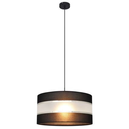 Κρεμαστό φωτιστικό οροφής HELEN 1xE27/15W/230V διάμετρος 40 cm μαύρο/ασήμι