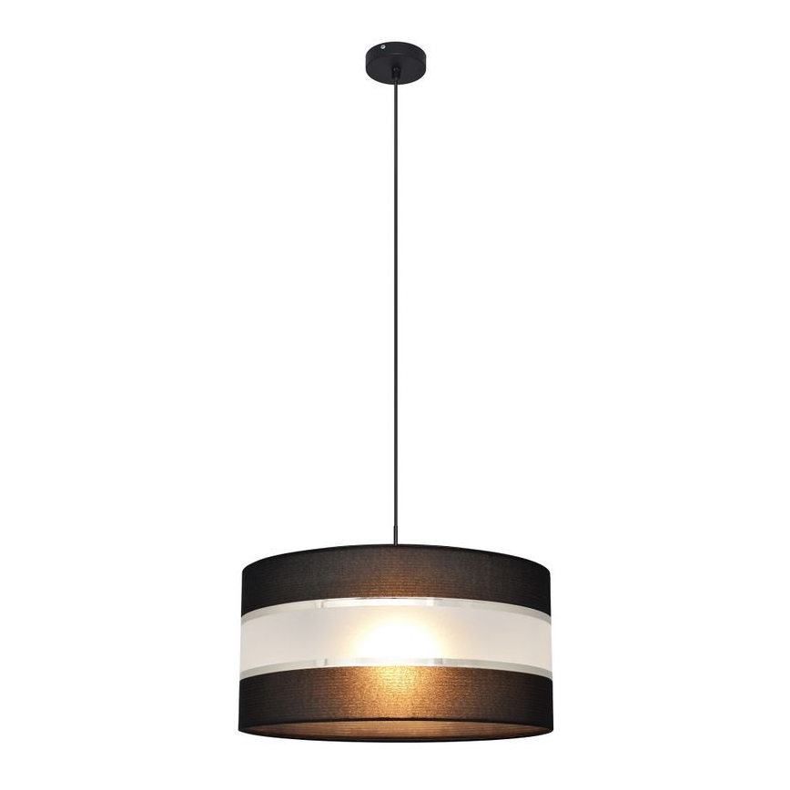 Κρεμαστό φωτιστικό οροφής HELEN 1xE27/15W/230V διάμετρος 40 cm μαύρο/ασήμι