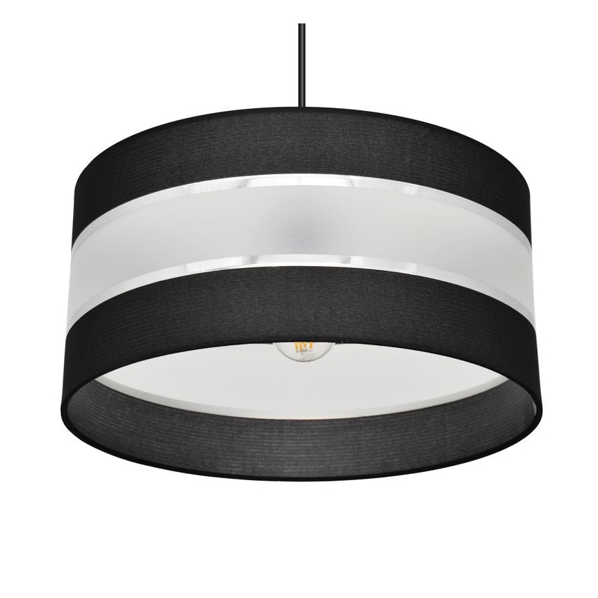 Κρεμαστό φωτιστικό οροφής HELEN 1xE27/15W/230V διάμετρος 40 cm μαύρο/ασήμι