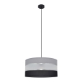 Κρεμαστό φωτιστικό οροφής HELEN 1xE27/15W/230V διάμετρος 40 cm μαύρο/γκρι/ασημί