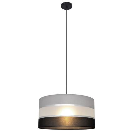 Κρεμαστό φωτιστικό οροφής HELEN 1xE27/15W/230V διάμετρος 40 cm μαύρο/γκρι/ασημί