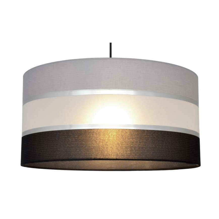 Κρεμαστό φωτιστικό οροφής HELEN 1xE27/15W/230V διάμετρος 40 cm μαύρο/γκρι/ασημί