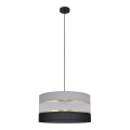 Κρεμαστό φωτιστικό οροφής HELEN 1xE27/15W/230V διάμετρος 40 cm μαύρο/γκρι/χρυσό