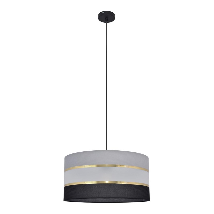 Κρεμαστό φωτιστικό οροφής HELEN 1xE27/15W/230V διάμετρος 40 cm μαύρο/γκρι/χρυσό