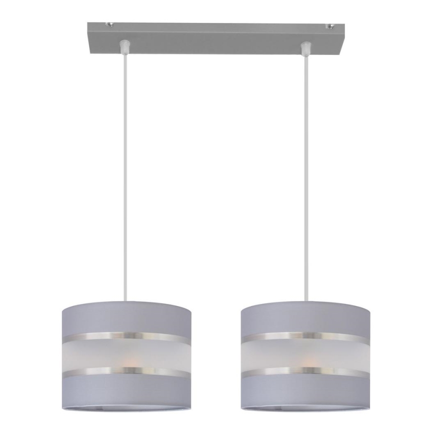 Κρεμαστό φωτιστικό οροφής HELEN 2xE27/15W/230V γκρι/ασημί