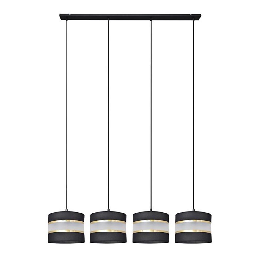 Κρεμαστό φωτιστικό οροφής HELEN 4xE27/15W/230V μαύρο/χρυσό
