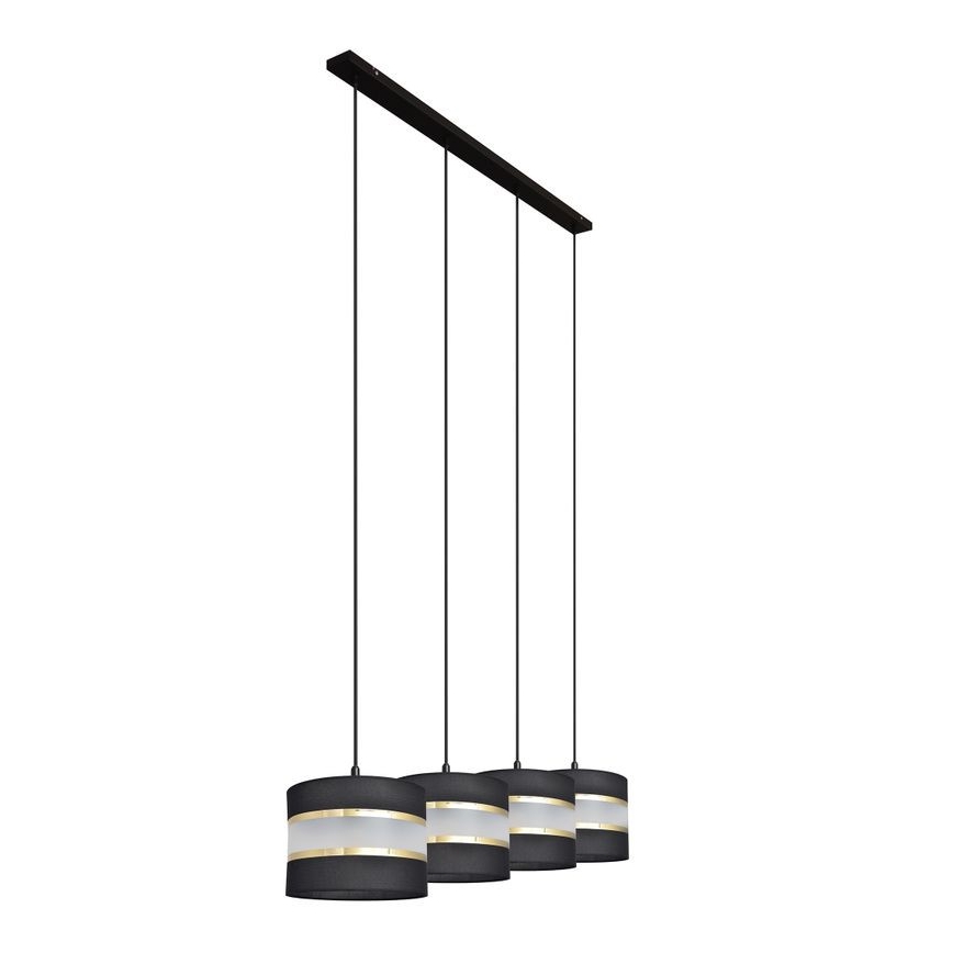 Κρεμαστό φωτιστικό οροφής HELEN 4xE27/15W/230V μαύρο/χρυσό