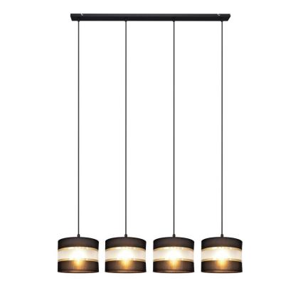 Κρεμαστό φωτιστικό οροφής HELEN 4xE27/15W/230V μαύρο/χρυσό
