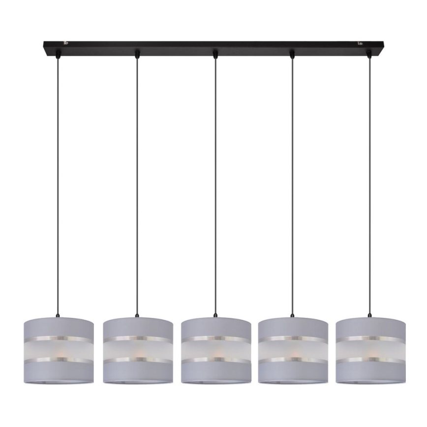 Κρεμαστό φωτιστικό οροφής HELEN 5xE27/15W/230V γκρι/μαύρο