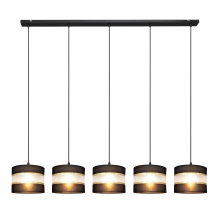 Κρεμαστό φωτιστικό οροφής HELEN 5xE27/15W/230V μαύρο/χρυσό