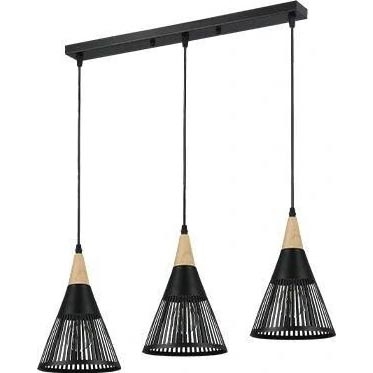 Κρεμαστό φωτιστικό οροφής HIRA 3xE27/60W/230V μαύρο