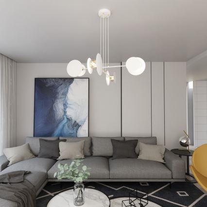 Κρεμαστό φωτιστικό οροφής IDEA 4xE27/15W/230V λευκό