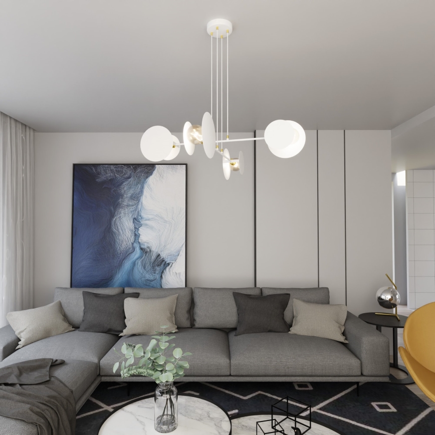 Κρεμαστό φωτιστικό οροφής IDEA 4xE27/15W/230V λευκό