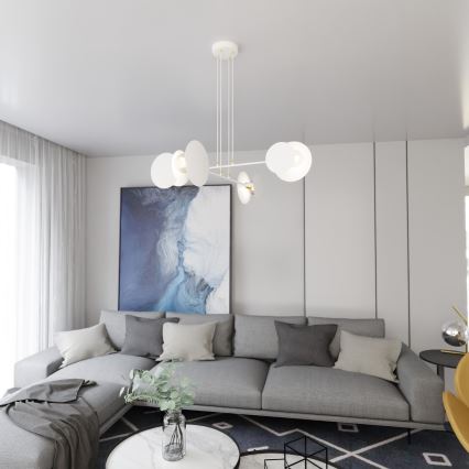 Κρεμαστό φωτιστικό οροφής IDEA 4xE27/15W/230V λευκό