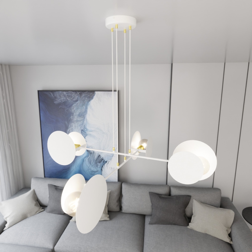 Κρεμαστό φωτιστικό οροφής IDEA 4xE27/15W/230V λευκό
