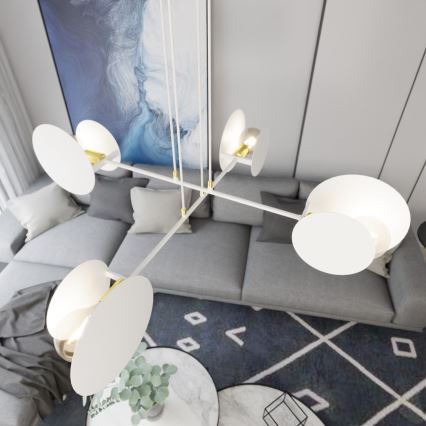 Κρεμαστό φωτιστικό οροφής IDEA 4xE27/15W/230V λευκό