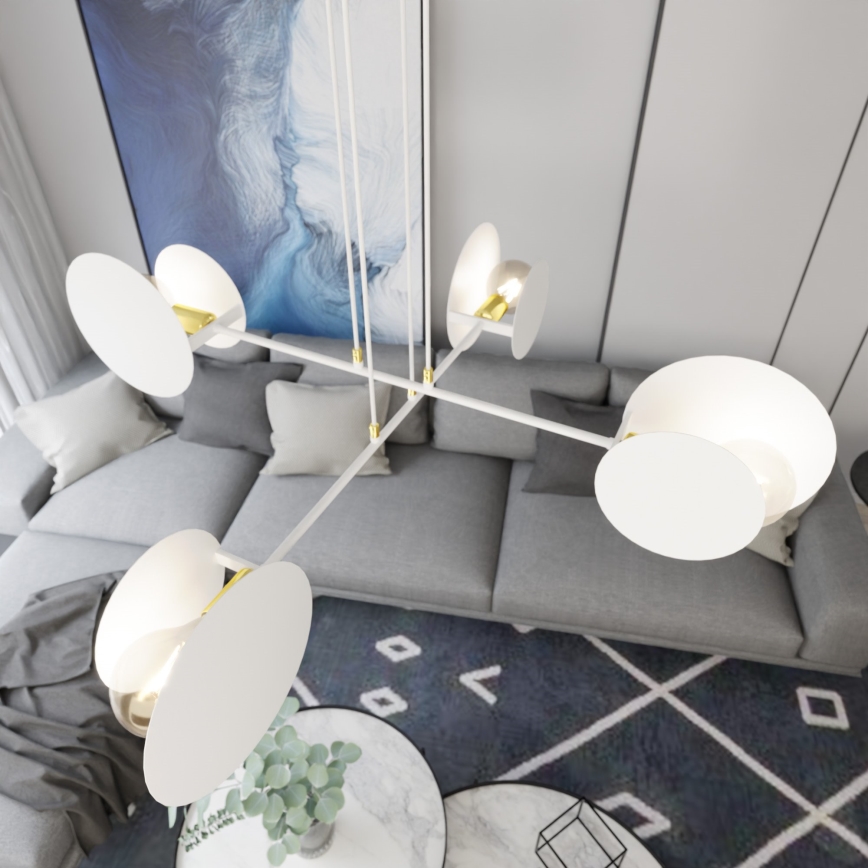 Κρεμαστό φωτιστικό οροφής IDEA 4xE27/15W/230V λευκό