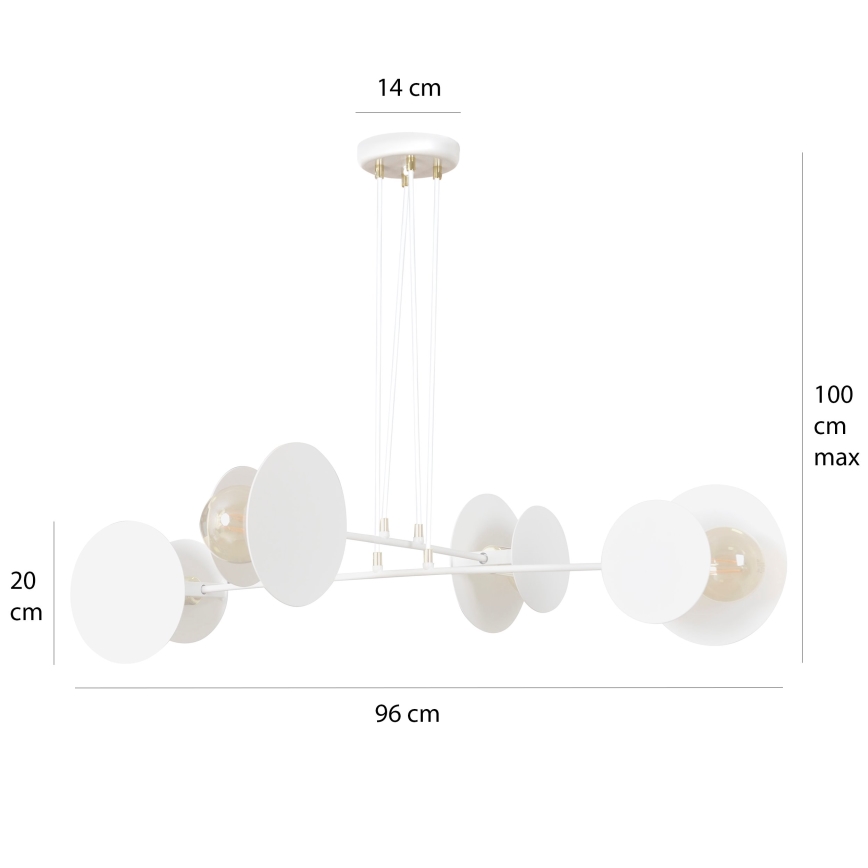 Κρεμαστό φωτιστικό οροφής IDEA 4xE27/15W/230V λευκό