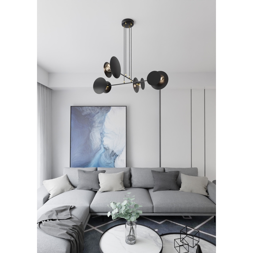 Κρεμαστό φωτιστικό οροφής IDEA 4xE27/15W/230V μαύρο