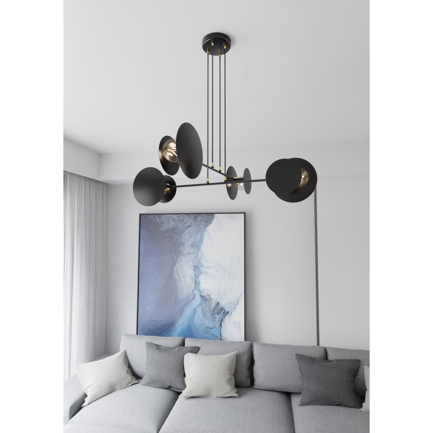 Κρεμαστό φωτιστικό οροφής IDEA 4xE27/15W/230V μαύρο